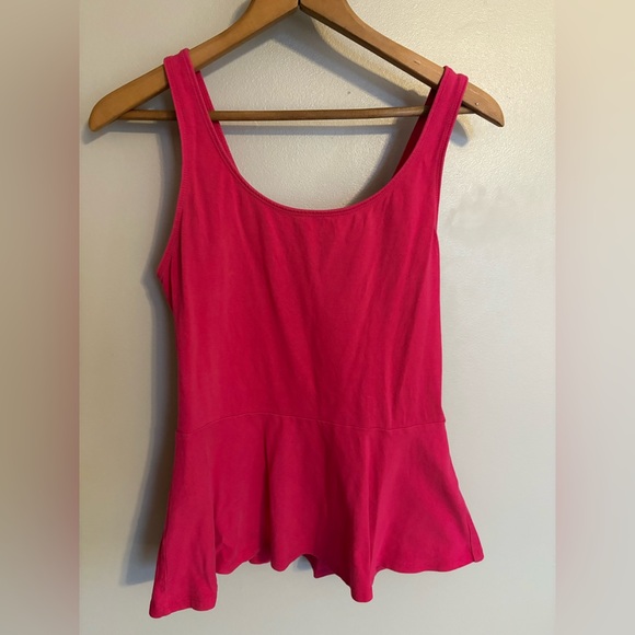 Express Peplum Pink Back Zip Shirt - Picture 3 of 10